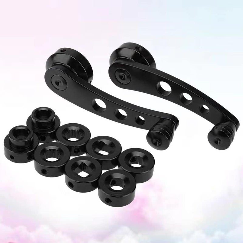 SINTOP 2PC Universal Window Crank Handle, Aluminum Car Window Opener Handle Kit, Replacement Winder Crank Kit for Auto Vehicle (Black) - Image 1